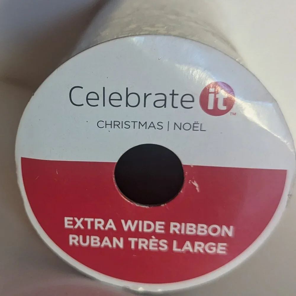 NWT Silver Glitter Extra Wide Christmas Ribbon Michael's Holiday Crafts Decor